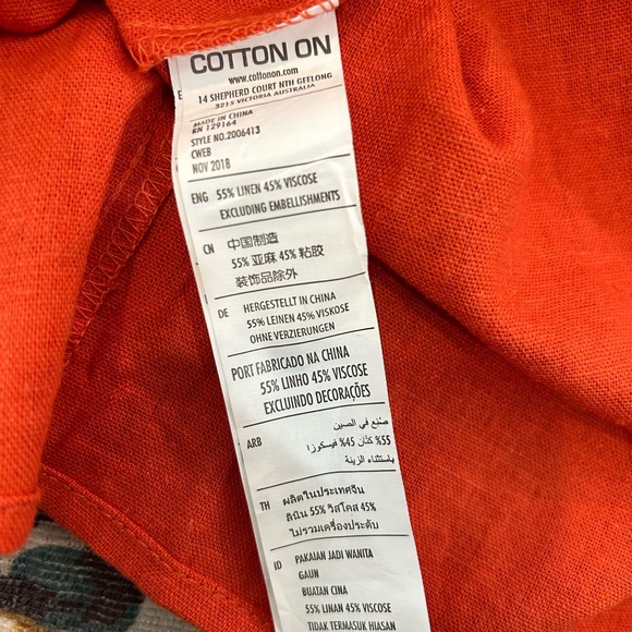 Cotton -on - Large - Orange Dress - Picture 5 of 5